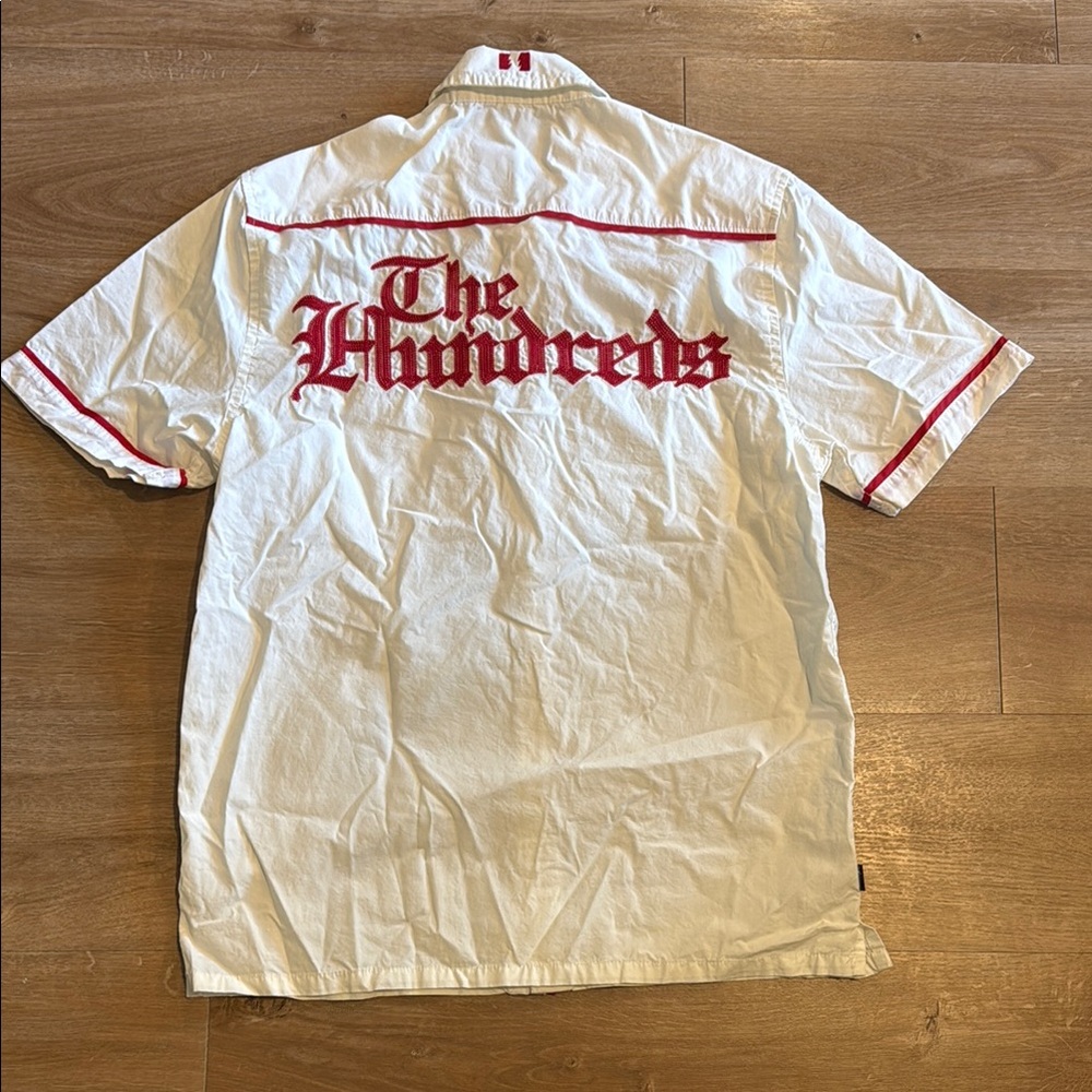 The Hundreds White and Red Casual Button Down Shirt